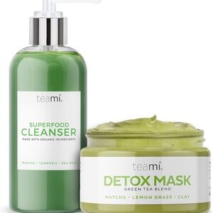 Teami Detox Mask + Facial Cleanser Skincare Bundle - Deep Cleansing Pore Minimiz
